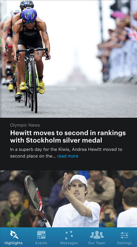NZ Olympic Team App — project image 5