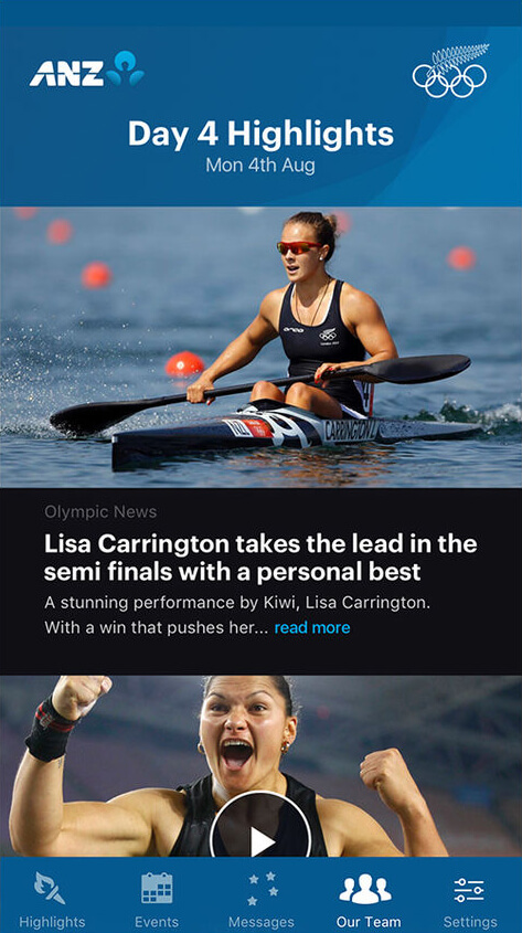 NZ Olympic Team App — project image 9